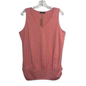 EasyGala Sleeveless VNeck Tank Top Womens XL Coral Pink Summer